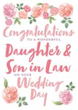 Floral Wedding Card - Daughter and Son in Law created by Juniper and Rose Studio