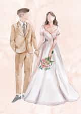 Beautiful illustrated wedding card created by Night designs