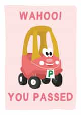Wahoo You Passed! Funny Driving Test Pass Card created by Gem Draws Stuff