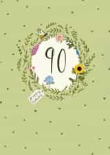 90th Birthday card created by Love Lucy Illustration