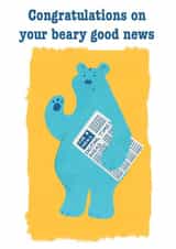Cute bear pun congratulations card created by Karentoons