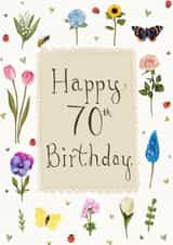 70th Birthday card created by Love Lucy Illustration