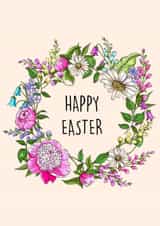 Gorgeous floral wreath Easter card created by Poppy & Mabel