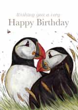 Puffin Love Birthday Card created by Silvia Whiteley Art