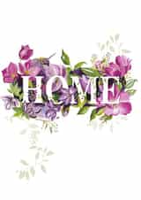 Pretty Floral New Home Card - Home created by Paula Rich