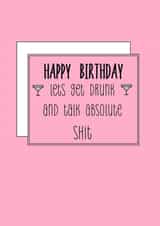 Get drunk with the bestie birthday card  created by Bunny