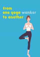 Funny and rude yoga Birthday card created by Kwirk Cards
