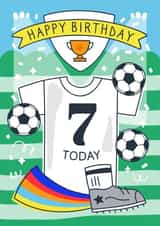 Happy Birthday Football 7th Birthday Soccer Card created by Creative Joy