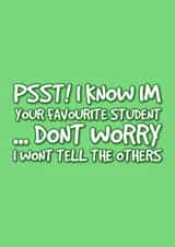 Favourite student - thank you teacher card created by @EmilySwallow