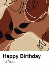 Neutral Aesthetic Boho Birthday Card created by Beth Hall Art