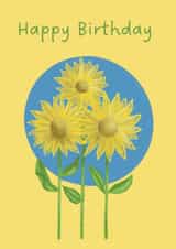 Yellow Sunflowers Happy Birthday created by Kylie Heard