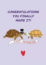 Married at last card - Tortoise wedding card created by beacapomaggidesign