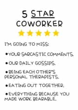 5 Star Coworker leaving card 1001 created by Hint of Sarcasm