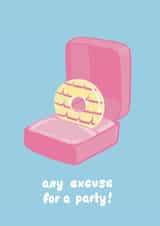 Party Ring Funny Biscuit Engagement Card in Pastel Colour Palette created by Lucy Maggie Designs