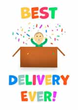 Best Delivery Ever! New Baby Card created by Kattra.art