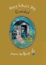 Best Grandad garden shed Father's Day Card  created by Dawn Quigg Illustration