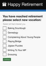 Cheeky | Funny | Government Gateway | Retirement Card created by Pottsy Prints