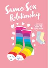 Same Sex Sox Gay Rainbow Relationship Card created by Licked By Robots