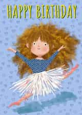 Children's Cute Girl Ballerina Birthday Card created by Liubov Volcovscaia