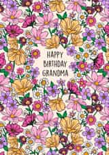 Beautiful botanical birthday card for Grandma  created by Poppy & Mabel 