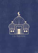 Eid Mubarak | Mosque Blue Card created by BYBAMBY