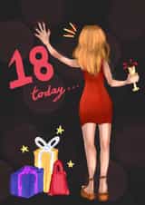 18 Today... Party Girl Card created by C.F. Allen 