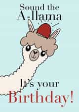 Sound the A-llama birthday card created by Little Prints Fred Designs