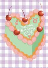 Taurus Starsign Happy Birthday Cake Card created by The Stylist Illustrates