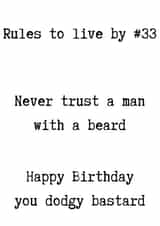 Rules to live by #33 card created by The Happy Bee