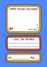 Fill In Father’s Day Card - Daddy - Sentimental Father’s Day Card created by Muses & May 