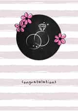 Wedding rings congratulations card created by Nutmeg Studio
