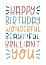 Happy Birthday wonderful you created by The Lettering Tree