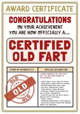 Old Fart Certificate Birthday Card created by AbiGoLucky