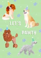 Cute Puppy birthday party card created by Sarah Stephenson