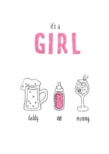 drinks new baby card created by NG