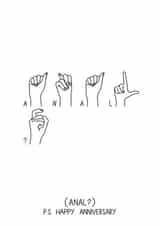 Funny rude anal wife anniversary card created by Naughty Nice