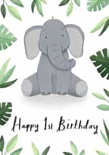 Happy 1st Birthday Elephant created by Chloe Fae Designs