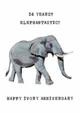 14th anniversary elephant card created by Panda and the Prince