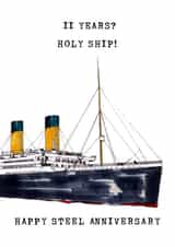 11th anniversary steel ship card created by Panda and the Prince