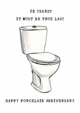Funny Porcelain Toilet Anniversary Card - 18 Years - It Must Be True Lav created by Panda and the Prince