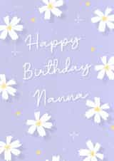 Floral and speckle print happy birthday Nanna card created by The Girl Next Draw Cards