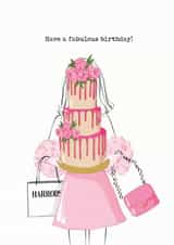 Classic Birthday Card - Cake - For Her created by Stellar Mayfair