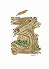 Happy 3rd Birthday dinosaur card created by Helen Leslie Illustrator