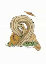 Happy 9th Birthday Dinosaur card created by Helen Leslie Illustrator