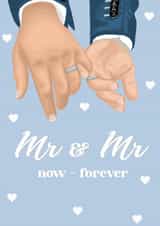 Mr & Mr now- forever - Holding hands same sex - wedding card created by byRosybum