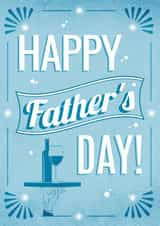 Blue Vintage Wine-themed Happy Father's Day card created by Dee Cresswell