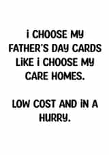 Fathers Day care home joke card 1001 created by Coffee cup fun