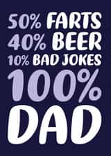 100% Dad Card for Dad created by Dean Morris Cards