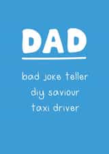 Description of Dad Father's Day card created by Liv Groves Illustration