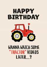 Tractor Porn Birthday Card created by Pig + Plums